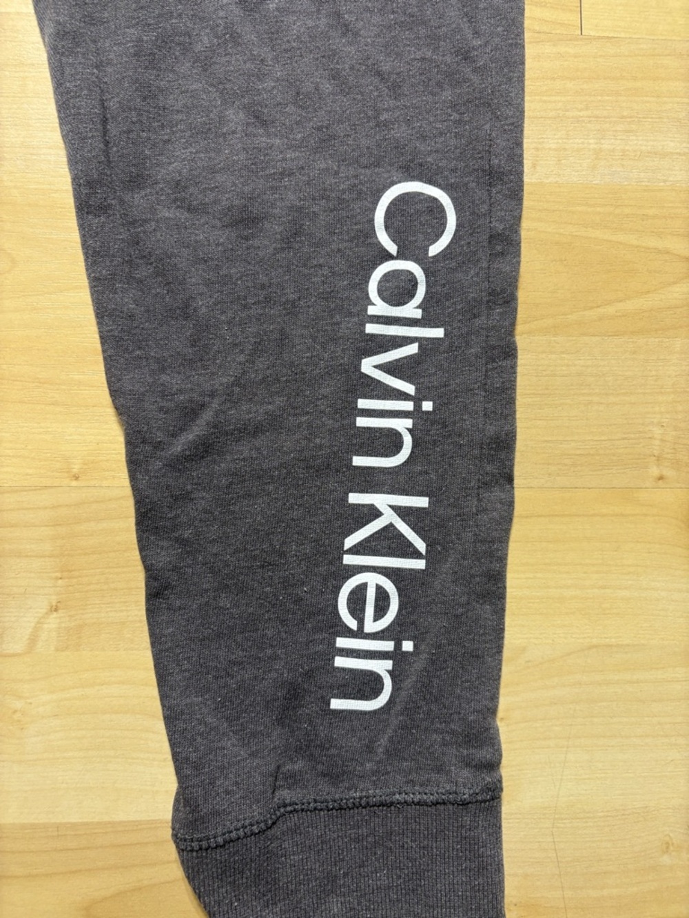 Calvin Klein Dark Gray Track Joggers with White Logo - Picture 2 of 8